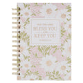 Journal Spiral Pink Floral Bless You And Keep You Num. 6:24