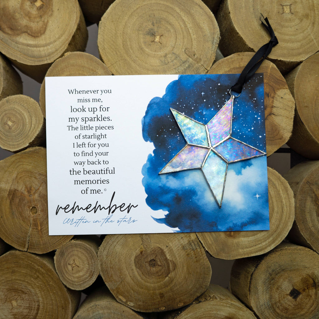 Written in Stars Remembered Memorial Gift  Glass Star 7727