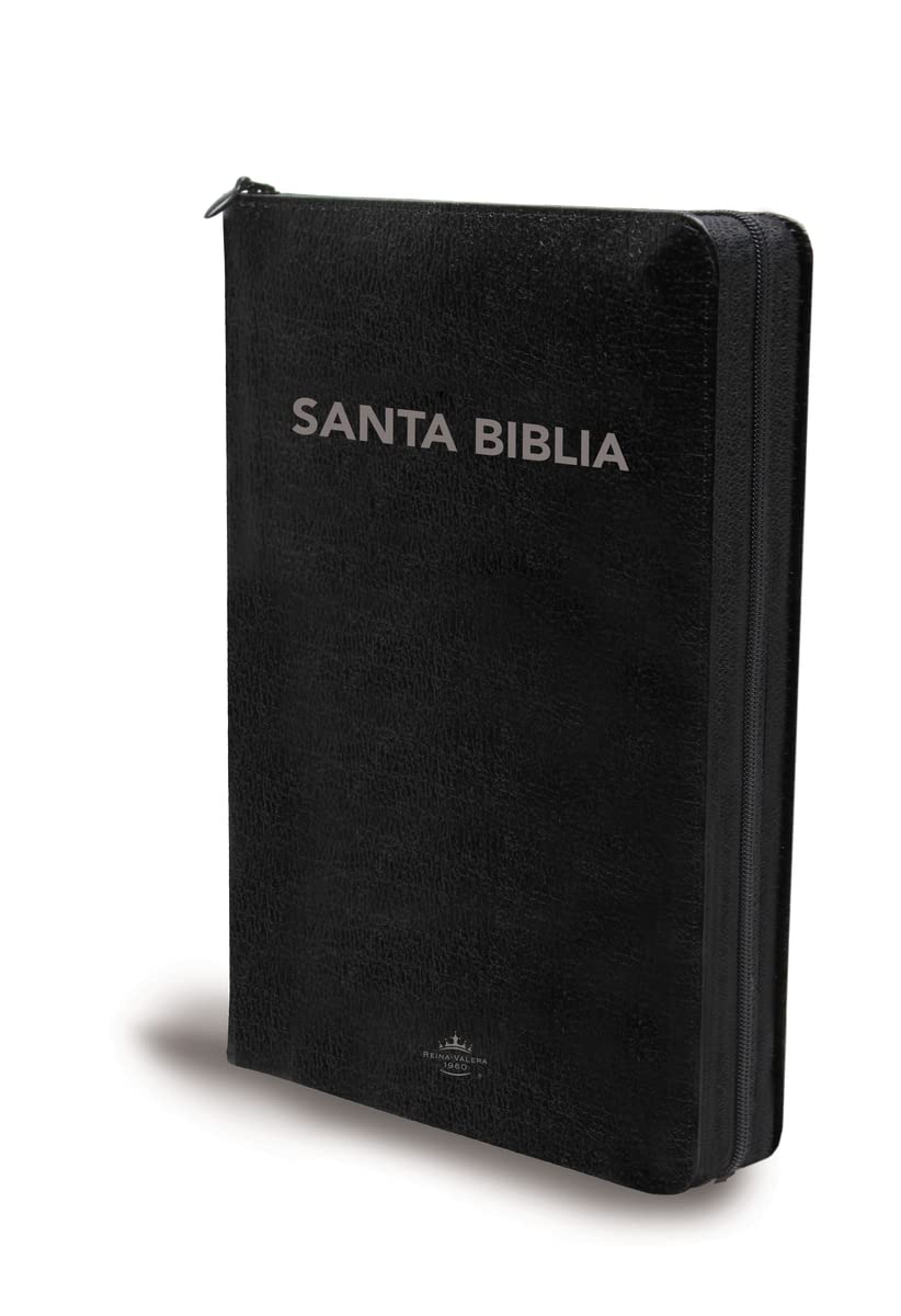 RVR60, Santa Biblia, Letra grande, Edición portátil, Leathersoft, Negro, Palabras de Jesús en Rojo, con cierre (Spanish Edition)