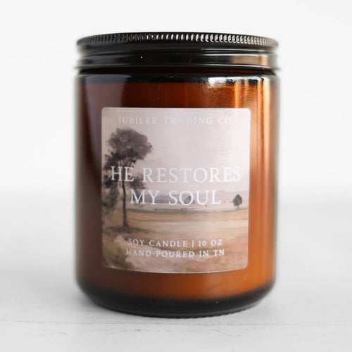"He Restores My Soul" Candle