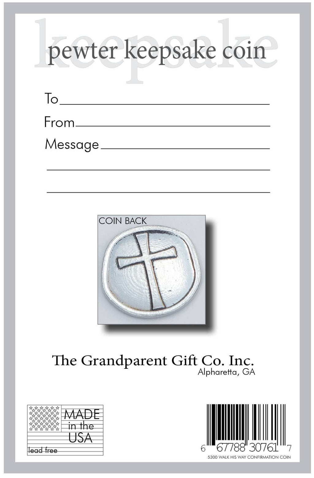 Confirmation Gift: Keepsake Handmade Pewter Coin 5300