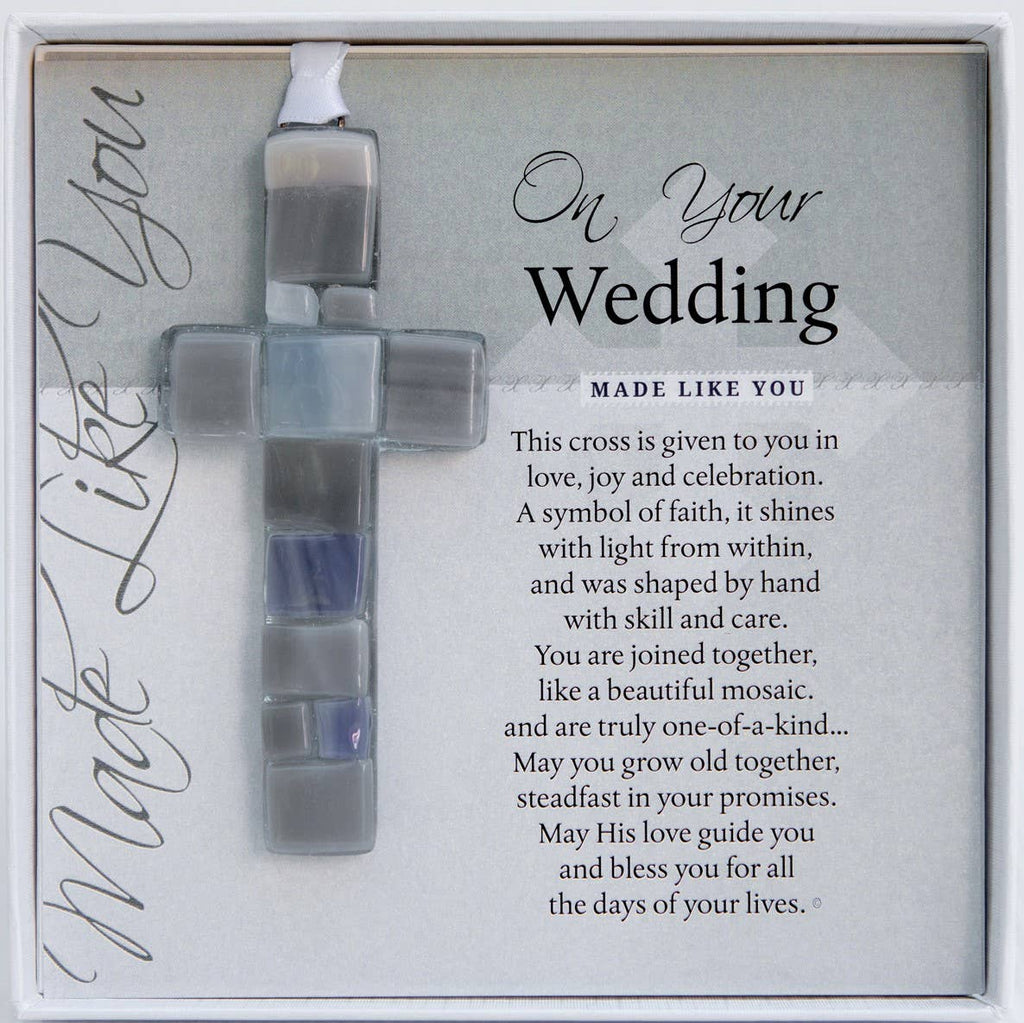 Wedding Day Gift USA Handmade Mosaic Glass Cross 4493