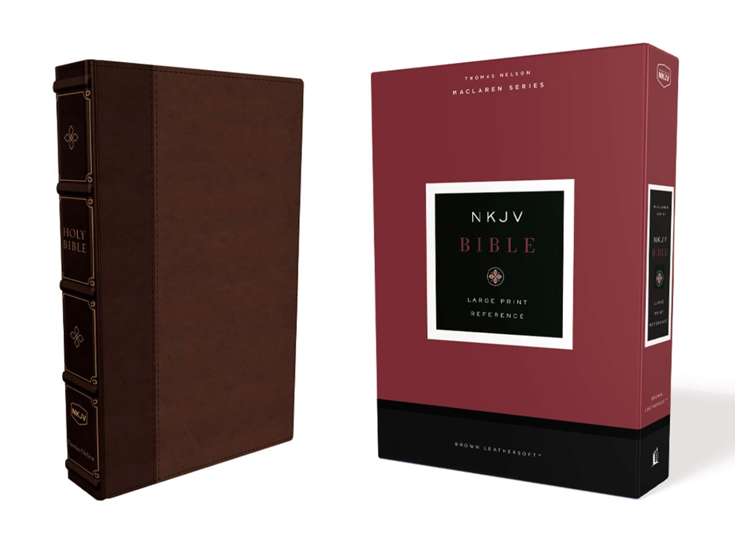 NKJV, Large Print Verse-by-Verse Reference Bible, Maclaren Series, Leathersoft, Brown, Comfort Print: Holy Bible, New King James Version
