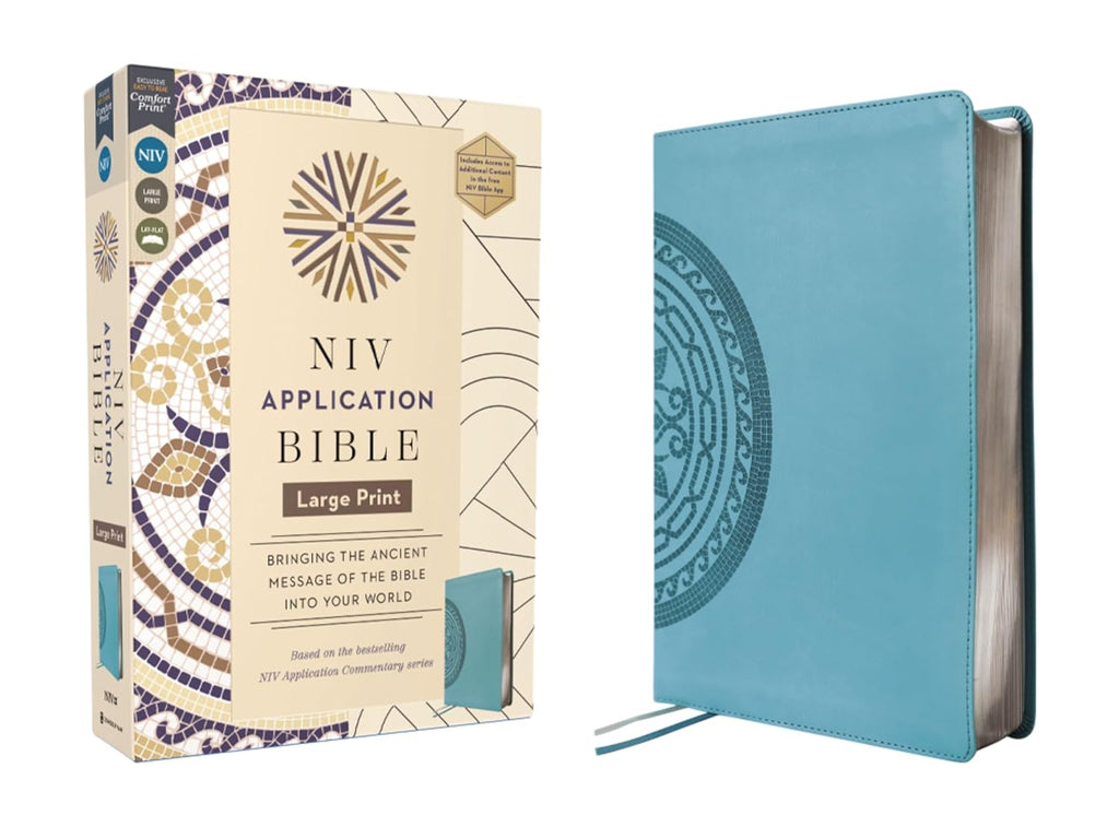 NIV Application Bible, Large Print, Leathersoft, Teal, Red Letter, Comfort Print: Bringing the Ancient Message of the Bible into Your World (NIV Application Commentary Resources)