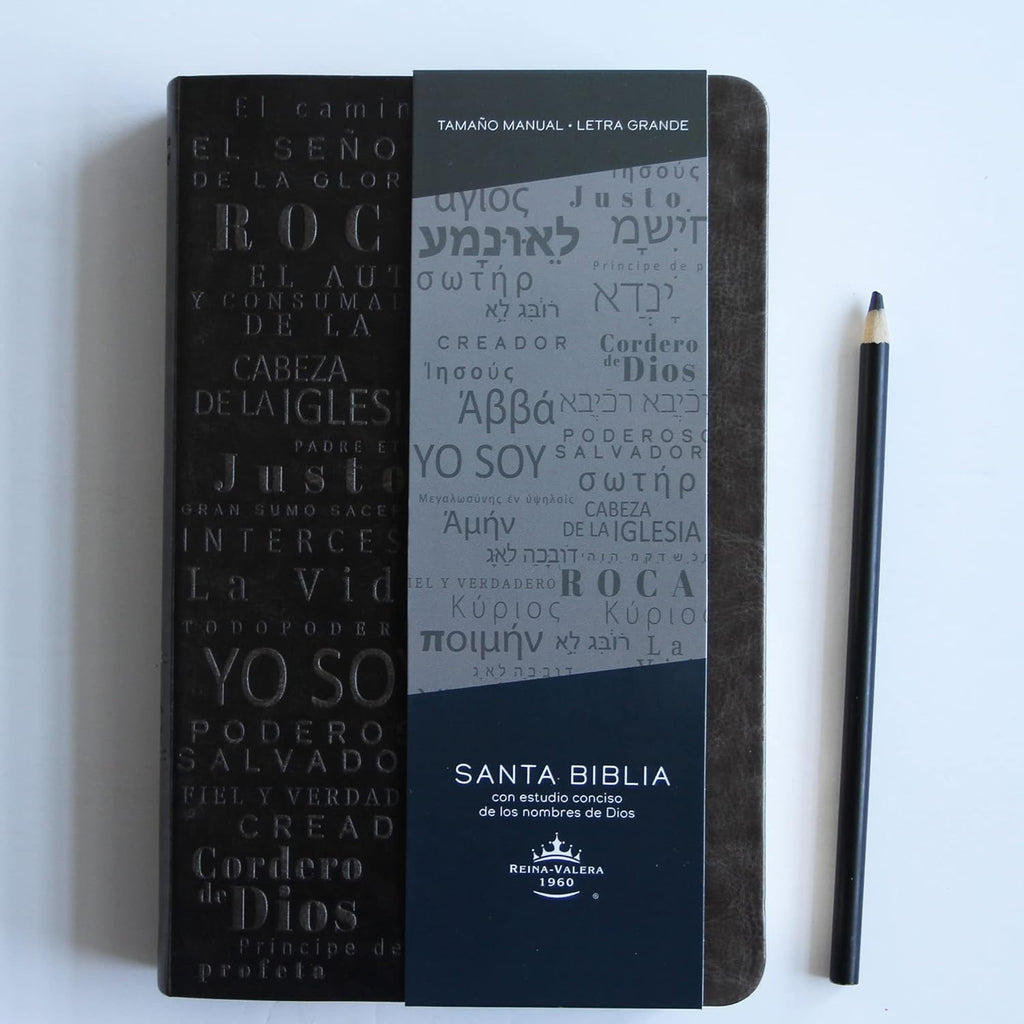 Biblia RVR 1960 letra grande tamaño manual, simil piel gris con nombres de Dios / Spanish Bible RVR 1960 Handy Size Large Print Leathersoft Grey, Names of God (Spanish Edition)