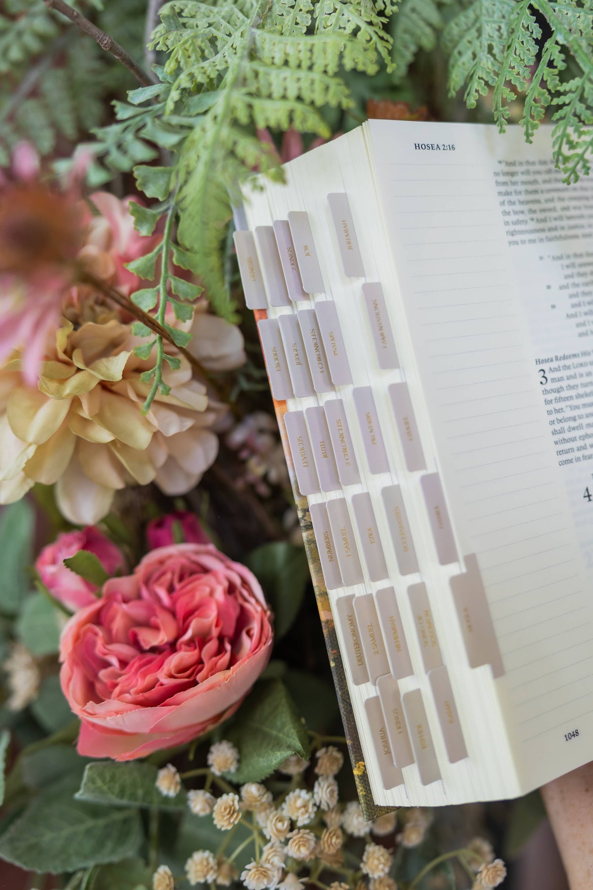 Blush Bible Tabs - Peony Theme