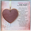 Leaving You My Heart Memorial Stained Pink Glass Heart- 4444