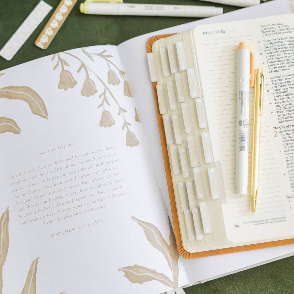 Floral Bible Tabs - Edelweiss Theme