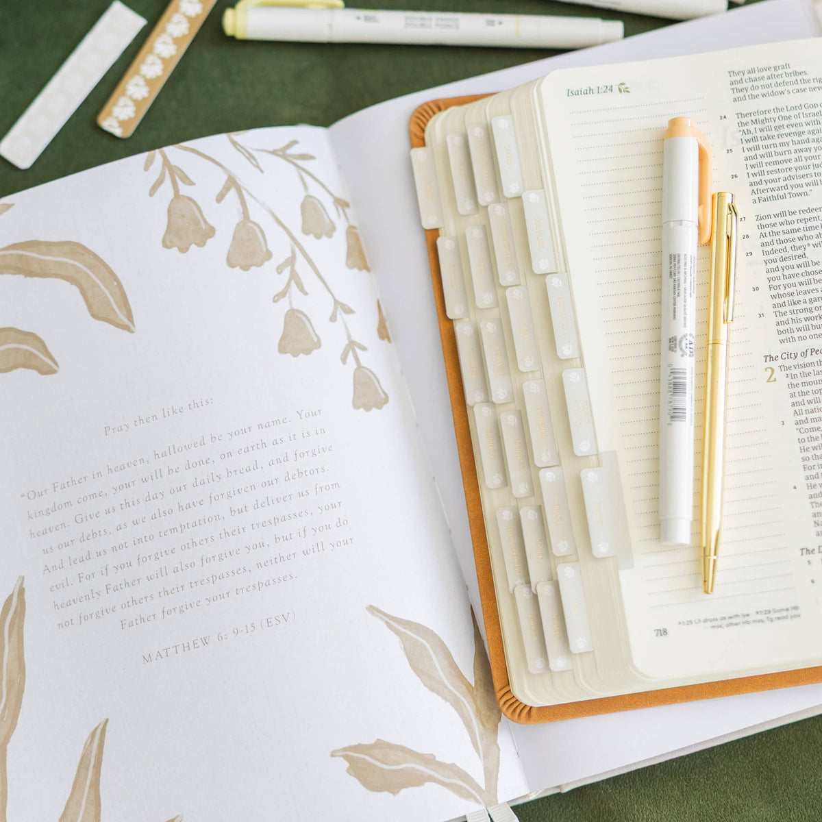 Floral Bible Tabs - Edelweiss Theme