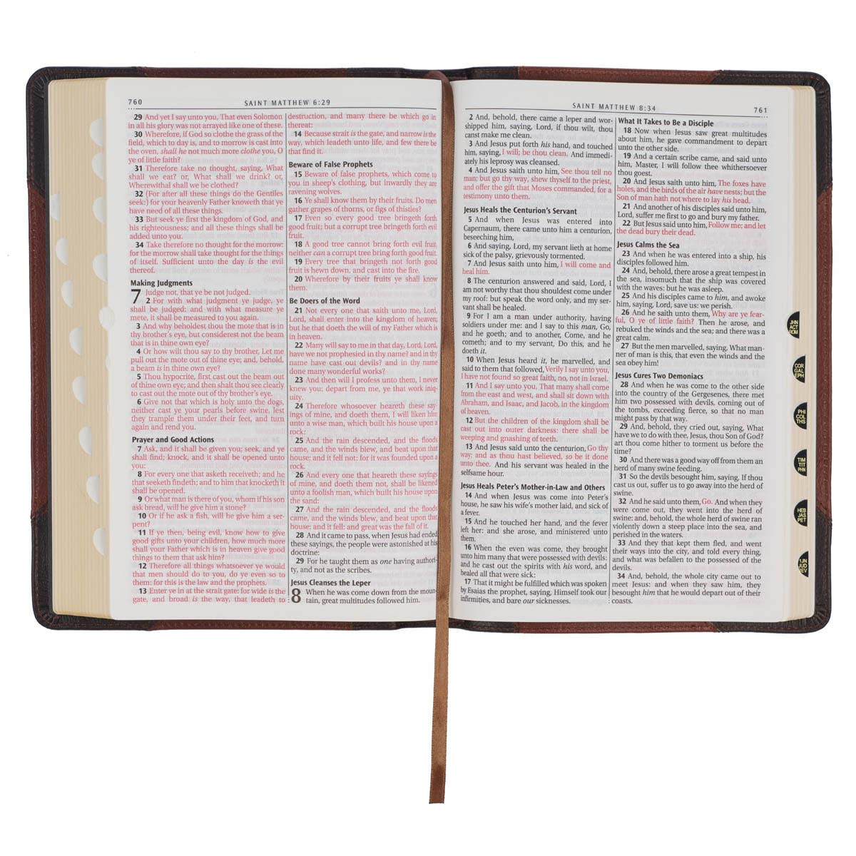 Mahogany and SadleTan Full Grain Leather Large Print Thinline