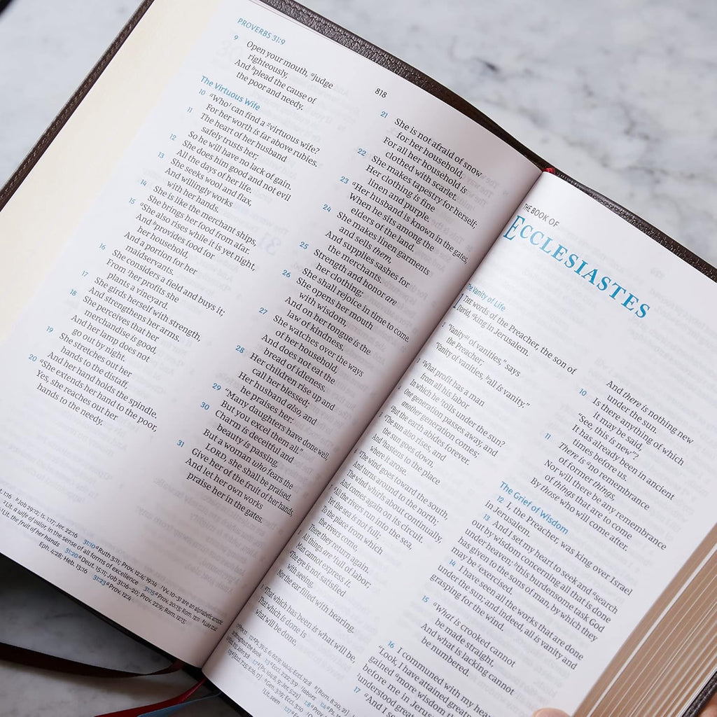 NKJV, Large Print Verse-by-Verse Reference Bible, Maclaren Series, Leathersoft, Brown, Comfort Print: Holy Bible, New King James Version