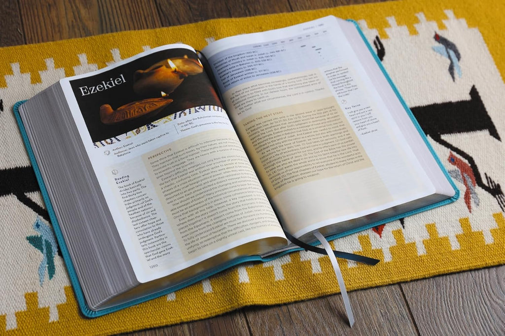 NIV Application Bible, Large Print, Leathersoft, Teal, Red Letter, Comfort Print: Bringing the Ancient Message of the Bible into Your World (NIV Application Commentary Resources)