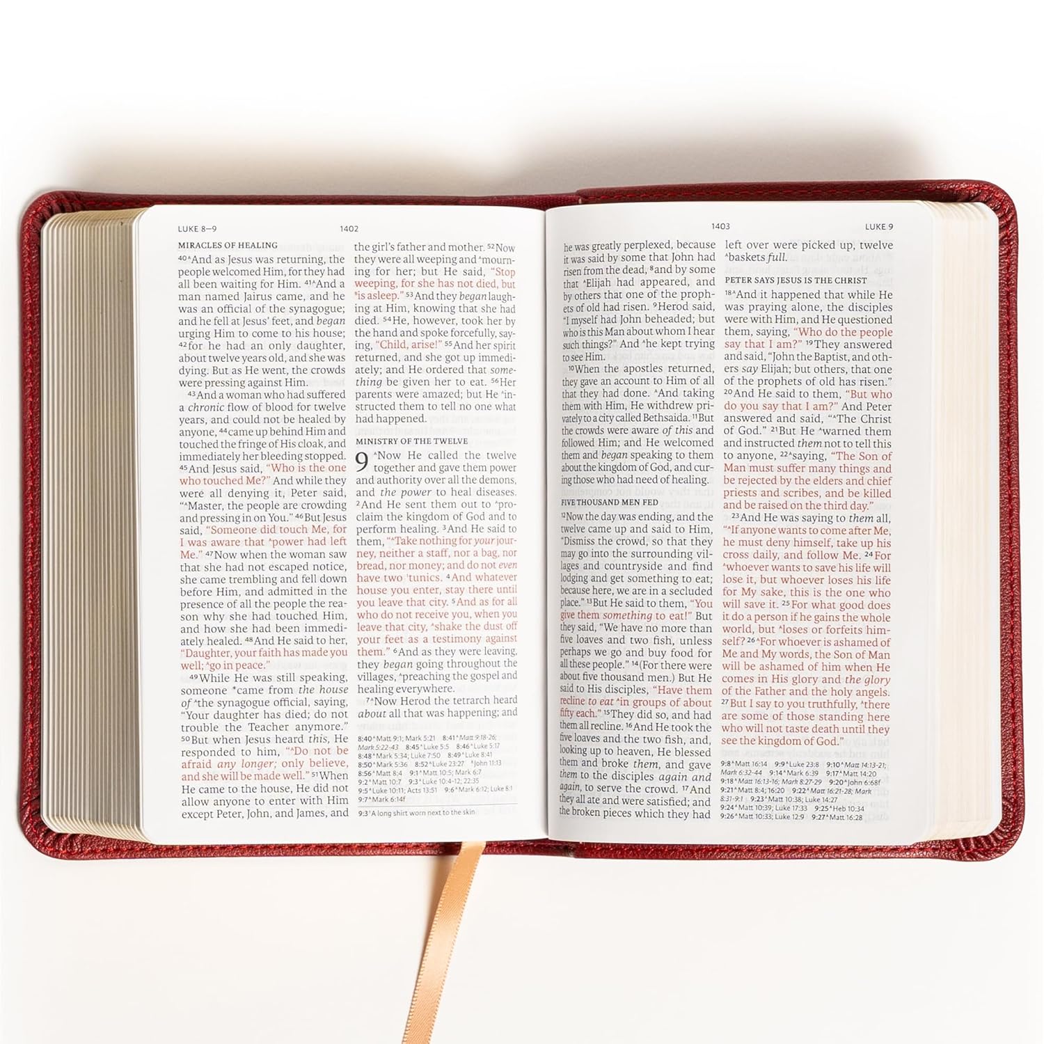 NASB Large Print Compact Reference Bible, Burgundy LeatherTouch, Red Letter, Presentation Page, Cross-References, Full-Color Maps, Easy-to-Read Bible Karmina Type