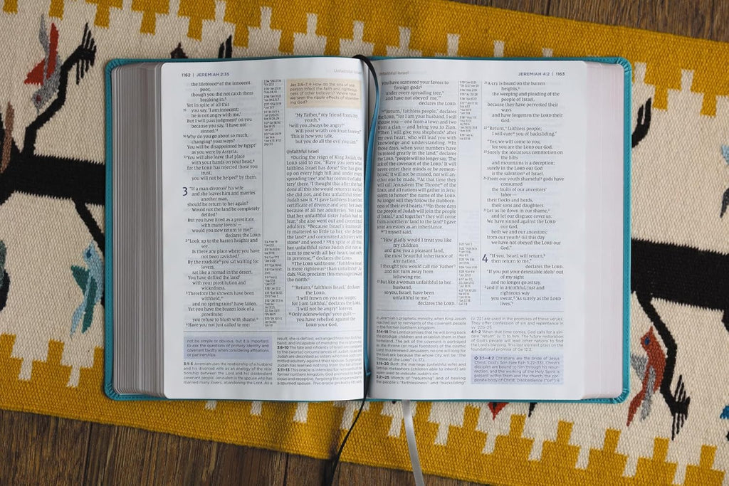 NIV Application Bible, Large Print, Leathersoft, Teal, Red Letter, Comfort Print: Bringing the Ancient Message of the Bible into Your World (NIV Application Commentary Resources)