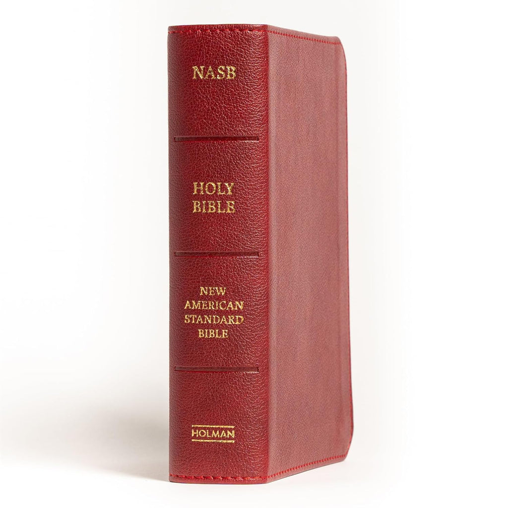 NASB Large Print Compact Reference Bible, Burgundy LeatherTouch, Red Letter, Presentation Page, Cross-References, Full-Color Maps, Easy-to-Read Bible Karmina Type