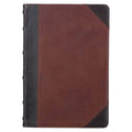 Mahogany and SadleTan Full Grain Leather Large Print Thinline