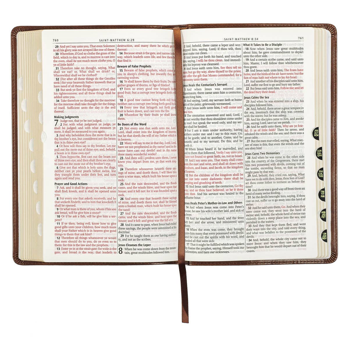 KJV Bible Deluxe Gift Faux Leather, Medium Brown