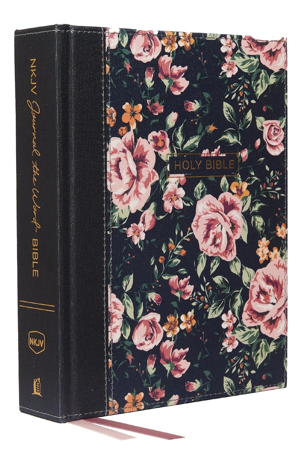 NKJV, Journal the Word Bible, Cloth over Board, Blue Floral, Red Letter, Comfort Print: Reflect, Journal, or Create Art Next to Your Favorite Verses