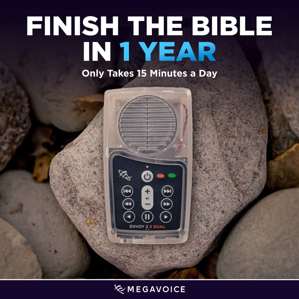 Chronological New Living Translation (NLT) + Daily Bible Podcast Solar+ Rechargeable Audio Bible