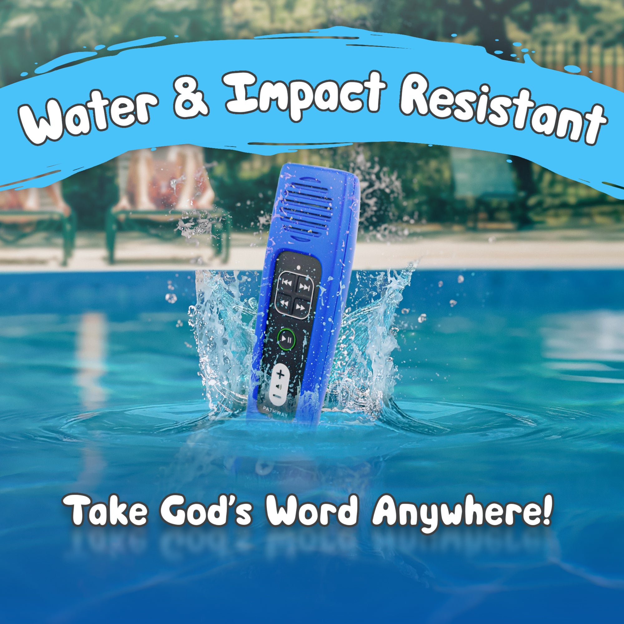 New King James Version (NKJV) Blue Pathway Rechargeable Audio Bible for Kids