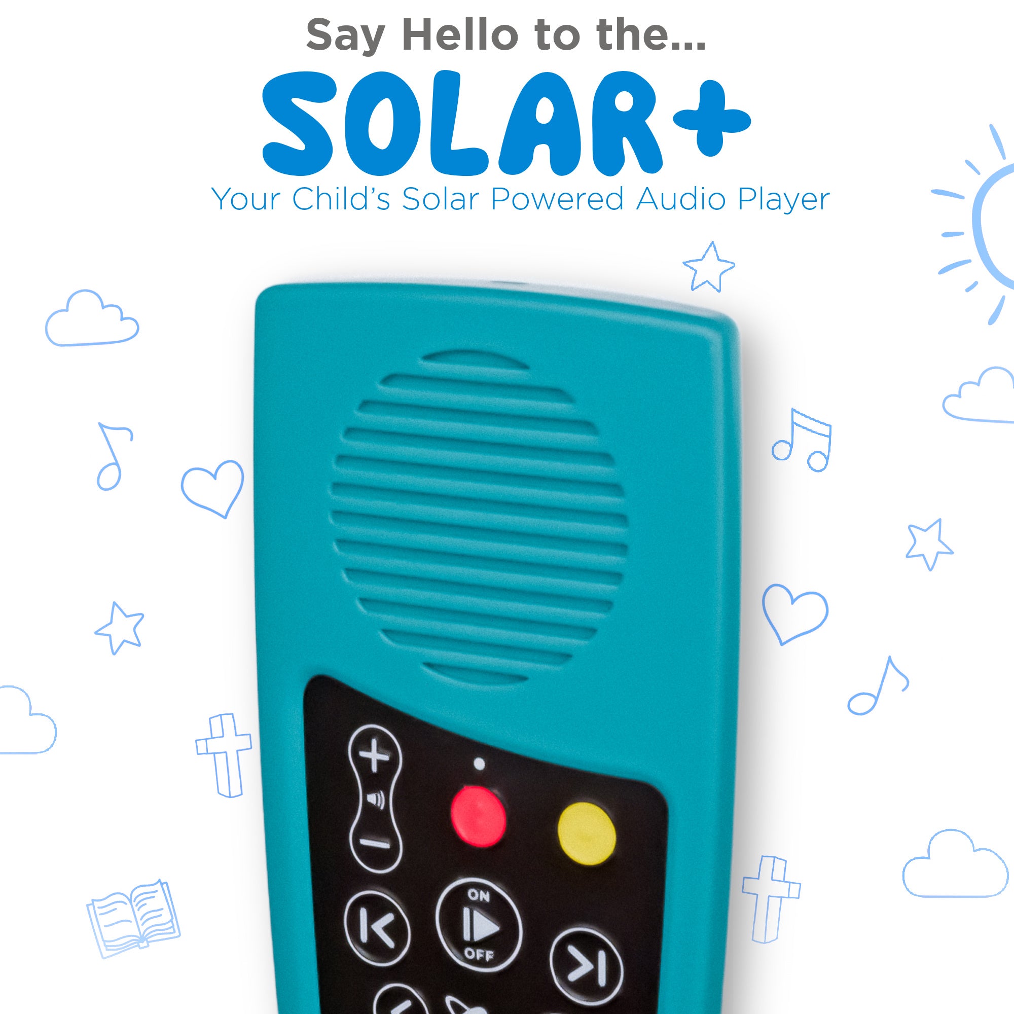 Story and Devotion Time Solar+ For Kids Teal Rechargeable Audio Player