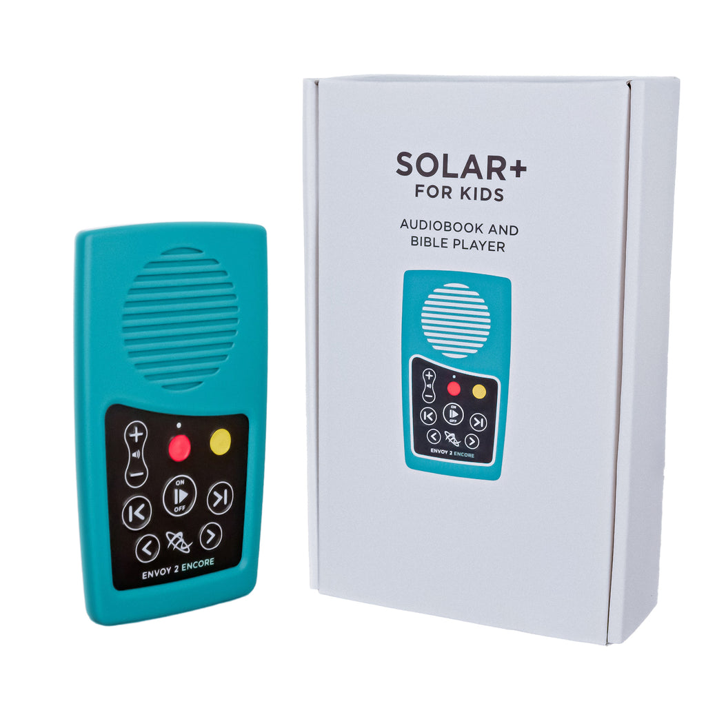 Story and Devotion Time Solar+ For Kids Teal Rechargeable Audio Player - Choose a Plush