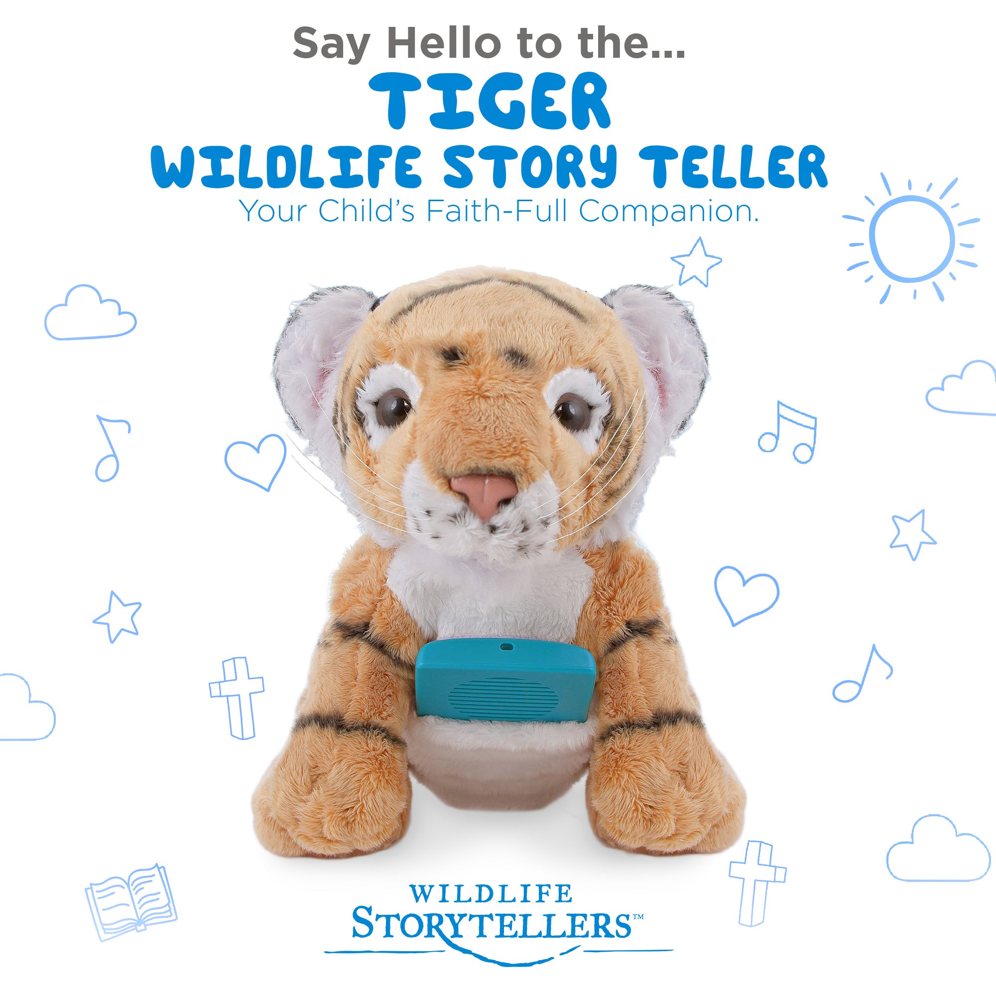 Soothing Sounds and Bible for Young Children Solar+ for Kids Teal Rechargeable Audio Player - Choose a Plush