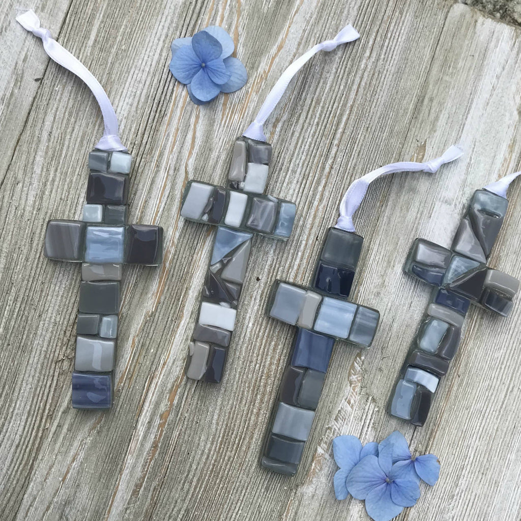 Wedding Day Gift USA Handmade Mosaic Glass Cross 4493