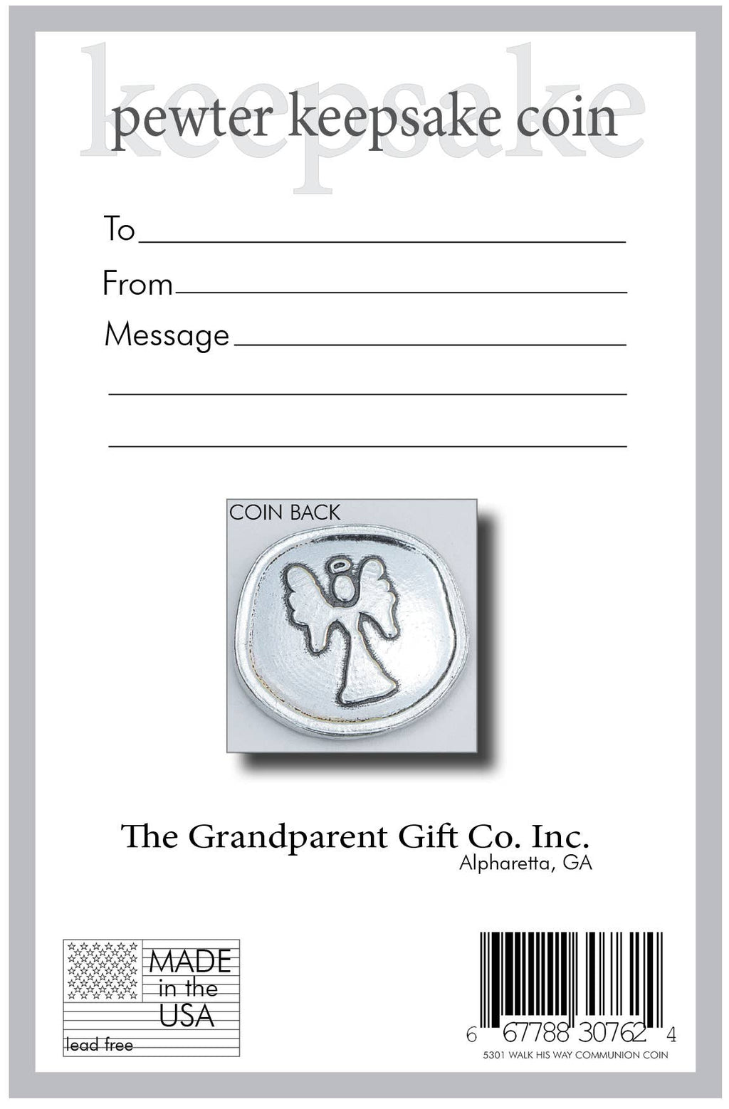 First Communion Gift: Handmade Pewter Coin 5301