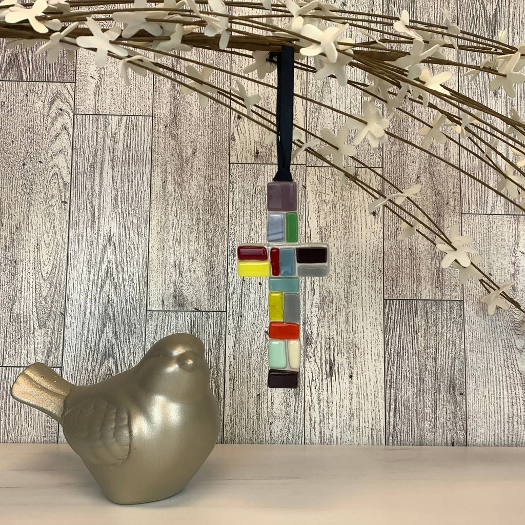 First Communion Gift Cross: Handmade Glass 4466