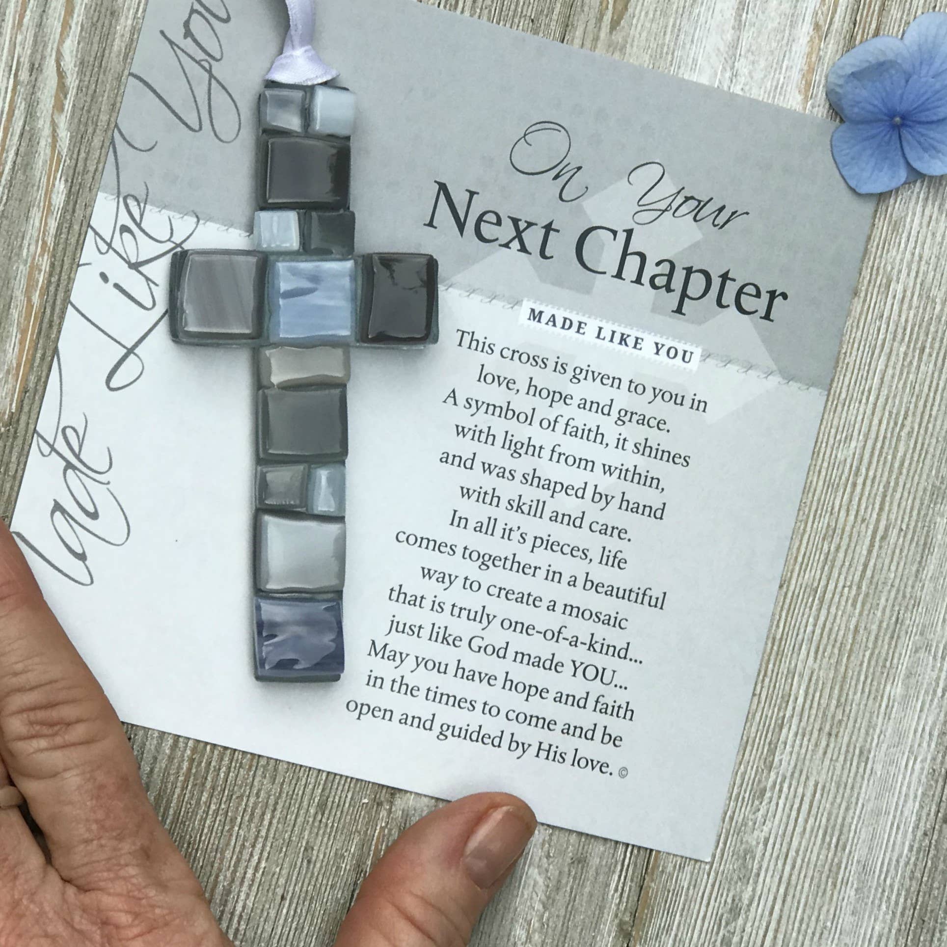 Next Chapter Support  Gift USA Handmade Glass Cross 4494