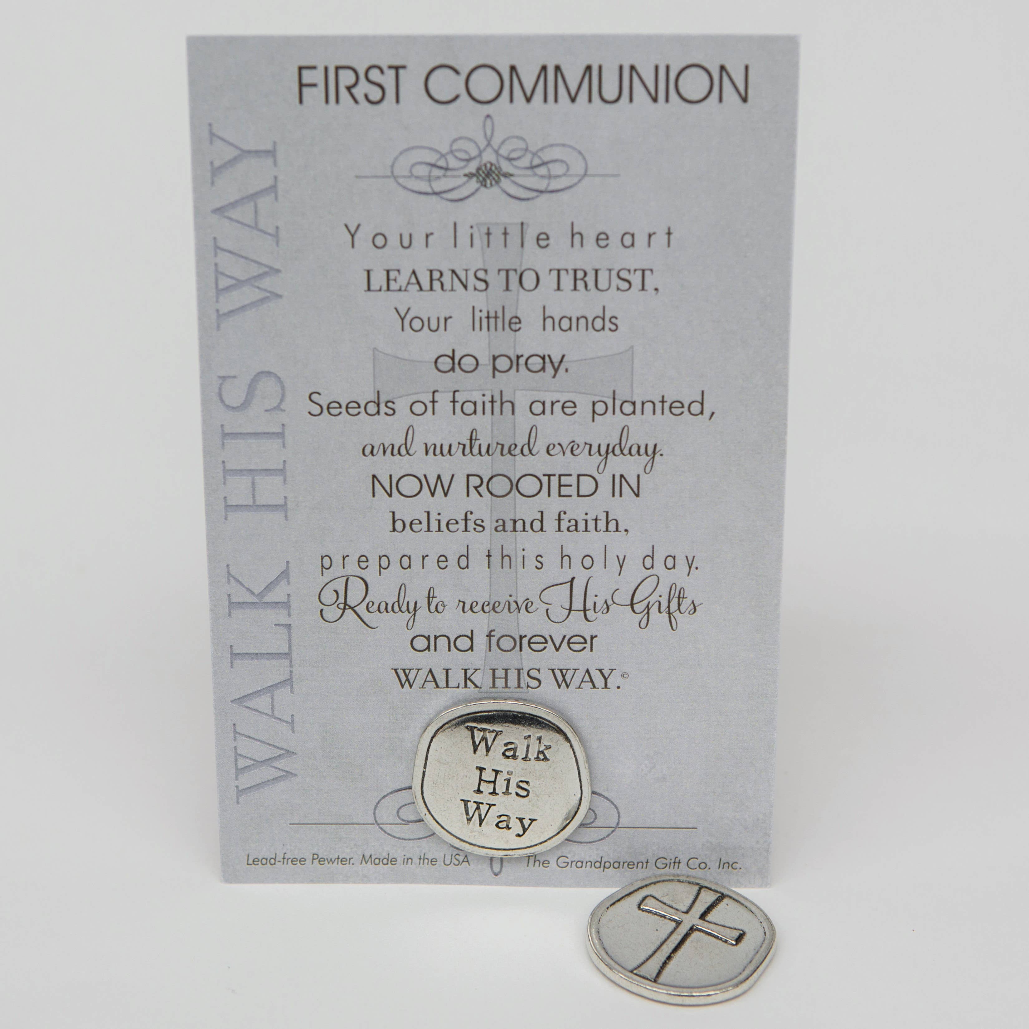 First Communion Gift: Handmade Pewter Coin 5301