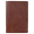 Saddle Tan Full Grain Leather Giant Print Full-size King James Version