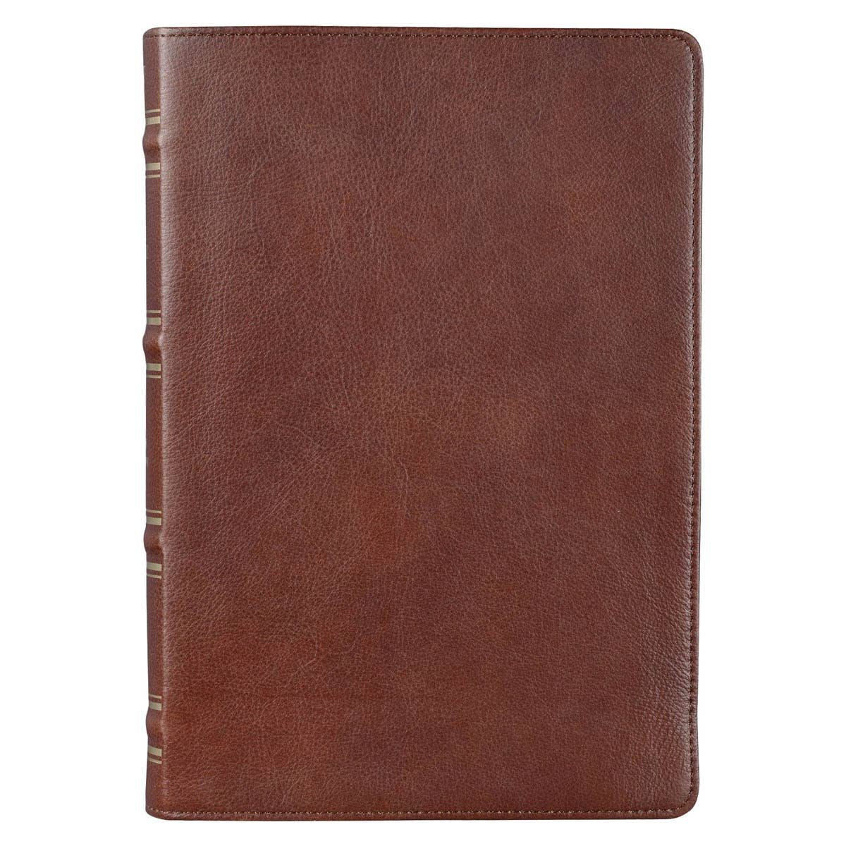 Saddle Tan Full Grain Leather Giant Print Full-size King James Version