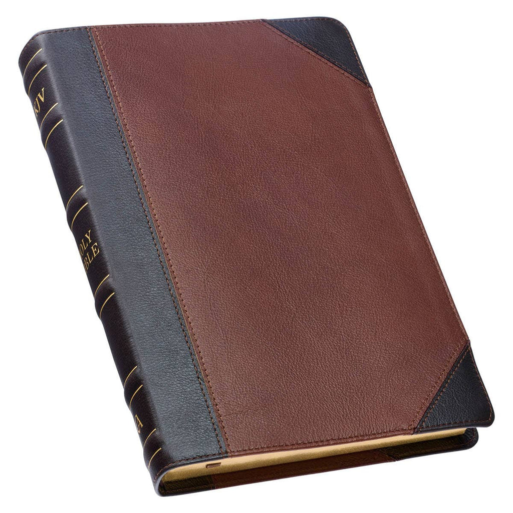 Mahogany and SadleTan Full Grain Leather Large Print Thinline