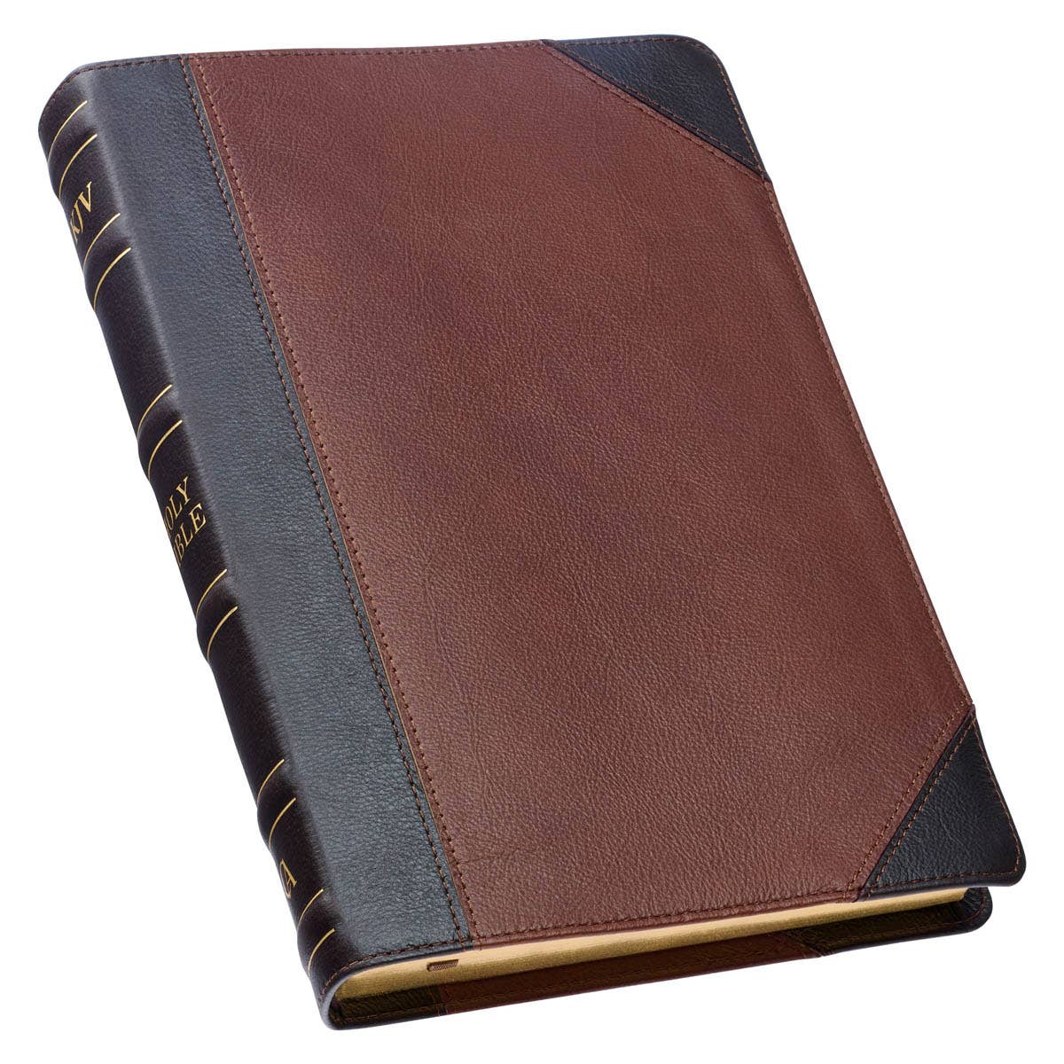 Mahogany and SadleTan Full Grain Leather Large Print Thinline